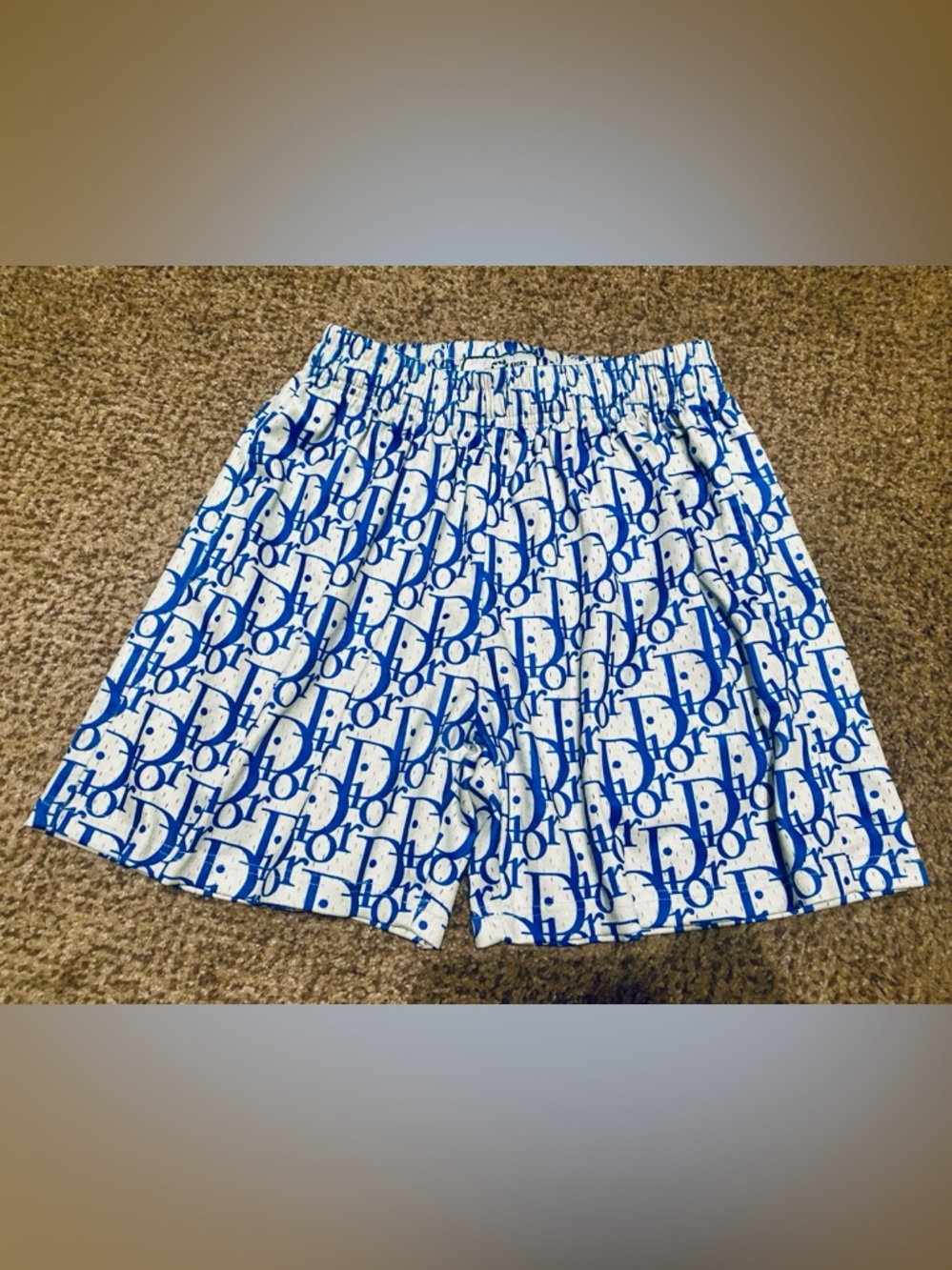 Blue Patterned Athletic Men's Shorts